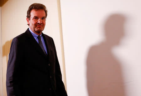 Albrecht Freiherr von Boeselager Grand Chancellor of the Sovereign Order of Malta arrives to attend a news conference in Rome, Italy February 2, 2017. REUTERS/Tony Gentile