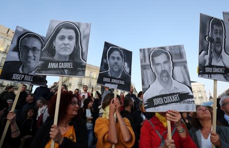 Protest after a verdict in a trial over a banned Catalonia's independence referendum in Madrid