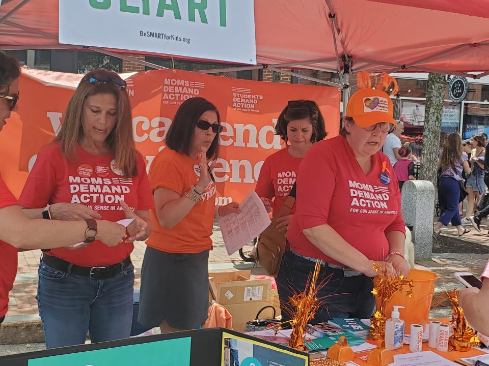 Members of Moms Demand Action were out talking about gun control.