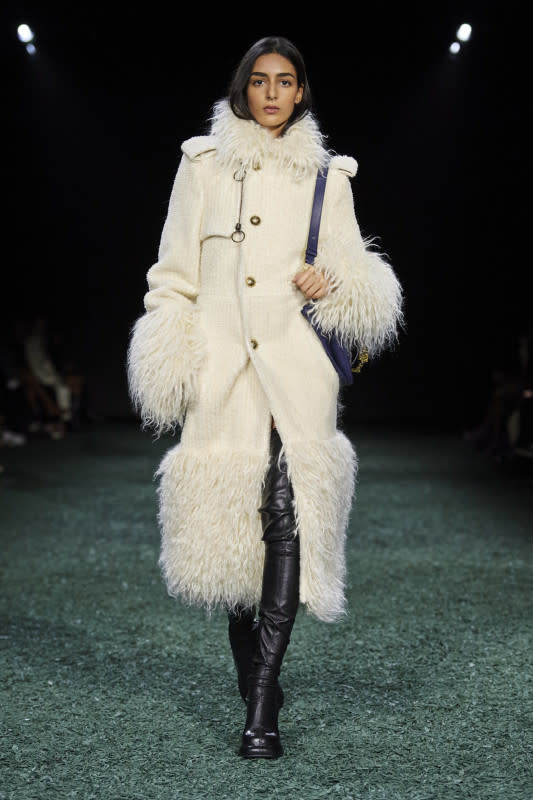 <p><strong>Burberry: </strong>"Luxurious, oversized faux fur was everywhere on the runways this season. Burberry's winter white was a standout."</p>