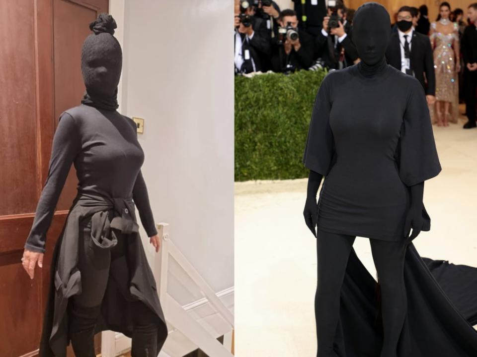 Charlotte Sturge recreates Kim Kardashian’s Met Gala look (SWNS/Getty)