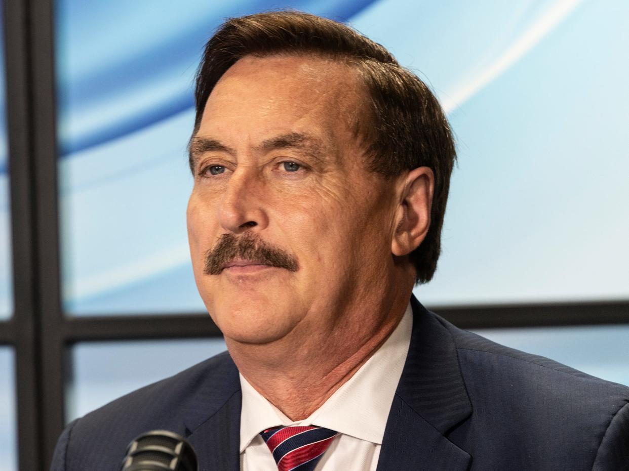 Mike Lindell of Lindell TV attends CPAC (Conservative Political Action Conference) Texas 2022 conference at Hilton Anatole.