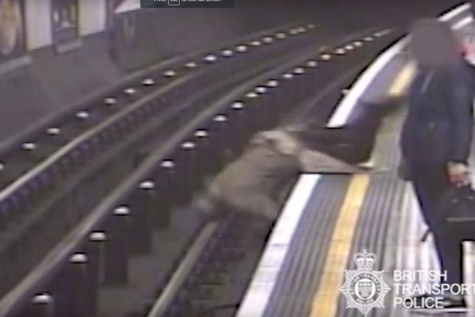 Sir Robert Malpas suffered serious injuries after being shoved onto the Tube tracks