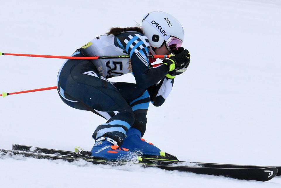 Isabella Militello of Brighton swept the slalom and giant slalom races in the Mt. Brighton Divisional ski meet.