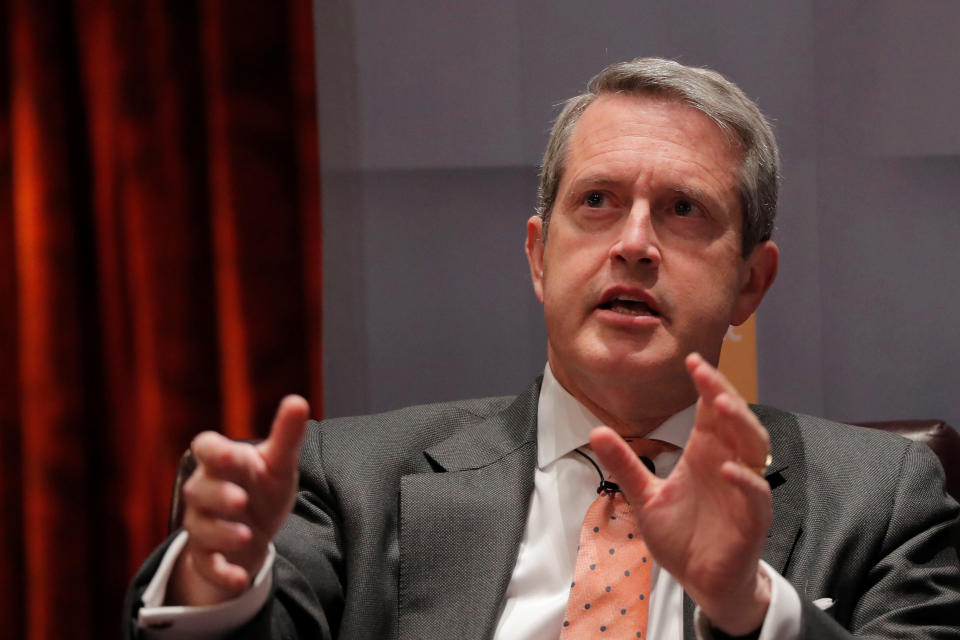 Federal Reserve Vice Chairman for Supervision Randal Quarles addresses the Economic Club of New York in New York City, U.S., October 18, 2018. REUTERS/Brendan McDermid