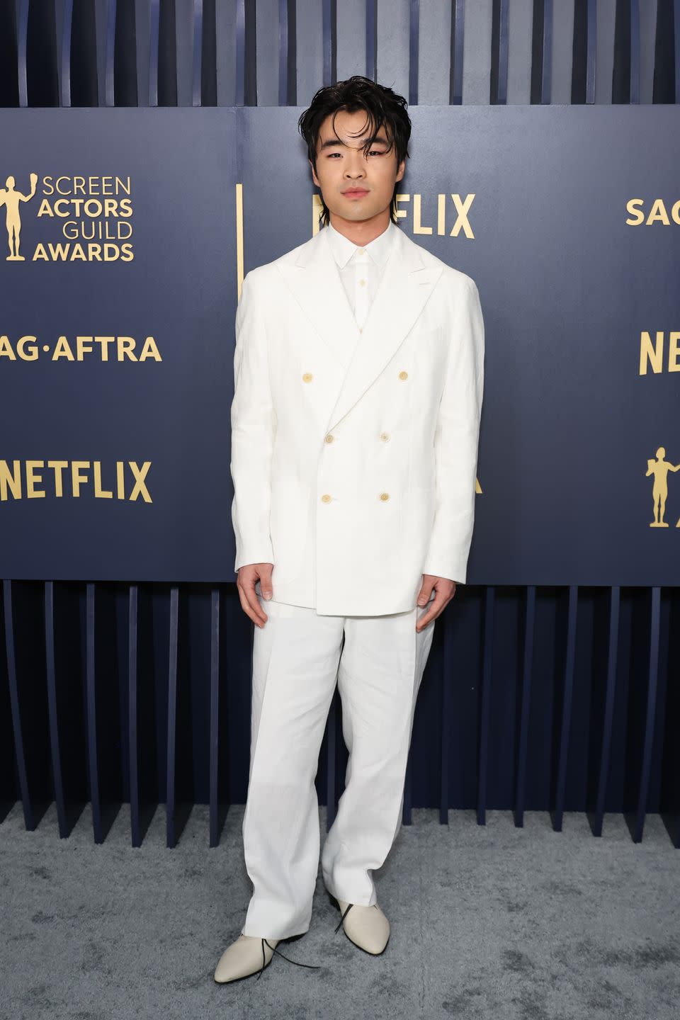 los angeles, california february 24 dallas james liu attends the 30th annual screen actors guild awards at shrine auditorium and expo hall on february 24, 2024 in los angeles, california photo by amy sussmanwireimage