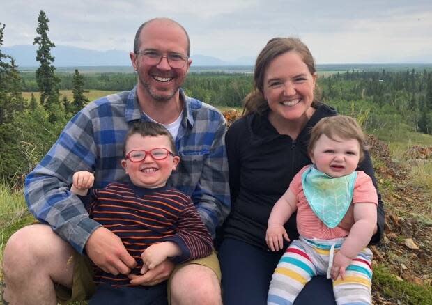 Hamilton with his wife Claire and children, Gus and Ruth.