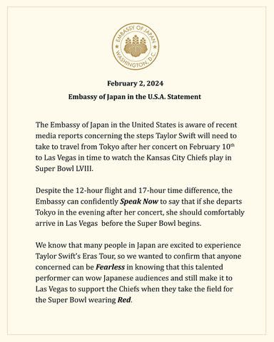 <p>JICC, Embassy Of Japan/Instagram</p> The full statement from Embassy of Japan in Washington, D.C.