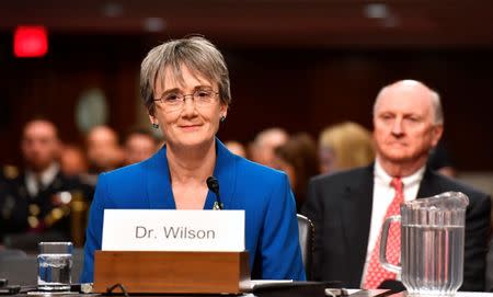 U.S. Secretary of the Air Force Nominee Heather Wilson testifies before the Senate Armed Services Committee, as a part of the confirmation process in Washington, DC, U.S. on March 30, 2017. Picture taken on March 30, 2017. Scott M. Ash/Courtesy U.S. Air Force/Handout via REUTERS