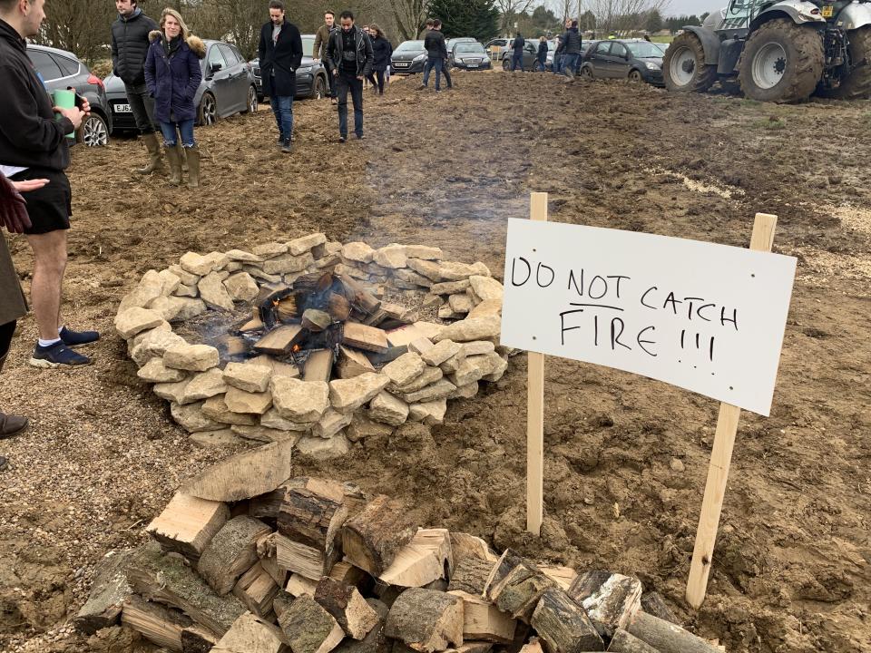 Safety signs outside Jeremy Clarkson's farm shop