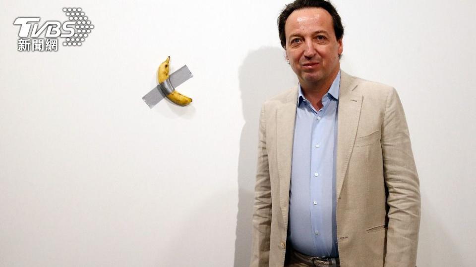 「貝浩登」藝廊表示，作品證書表明可以「隨時更換香蕉。」。（圖／歐新社）