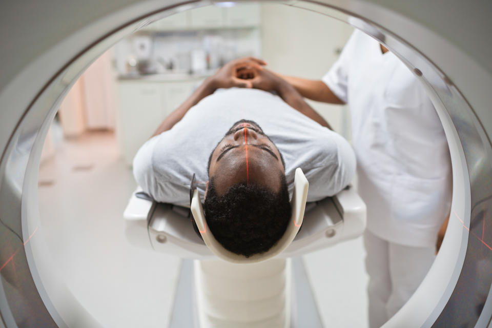 A patient getting a brain scan