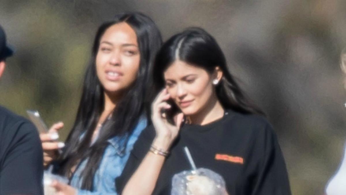 Kylie Jenner sports a T-shirt and sweats as she grabs food