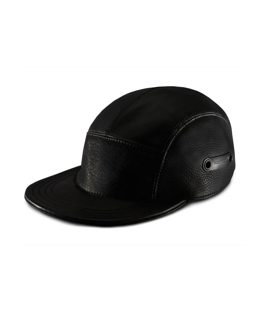 Killspencer Black Leather 5 Panel Hat