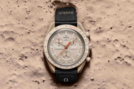 <p>Swatch X Omega Bioceramic MoonSwatch </p><p>  One of the <a href="https://www.esquire.com/uk/watches/a39524544/omega-swatch-speedmaster/" rel="nofollow noopener" target="_blank" data-ylk="slk:marketing events of the year;elm:context_link;itc:0;sec:content-canvas" class="link ">marketing events of the year</a>, the announcement that Omega had teamed up with Swatch to produce a £207 plastic version of its £5,000 Speedmaster “Moonwatch” prompted coverage in the national press, 6am queues around the block and resale listings in excess of the price of the model it was based on. Still, given that someone was apparently stabbed for theirs outside a New York Swatch store, perhaps not all publicity was good publicity. High-low collabs have worked wonders for streetwear and given the noise this created, expect more to come from other watch companies. Though few will have a name as pleasingly readymade as “MoonSwatch”.</p>