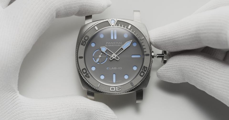 Watchmaker Panerai said its Submersible eLAB-ID was 98.6% recycled by weight<span class="copyright">Courtesy of Panerai©</span>