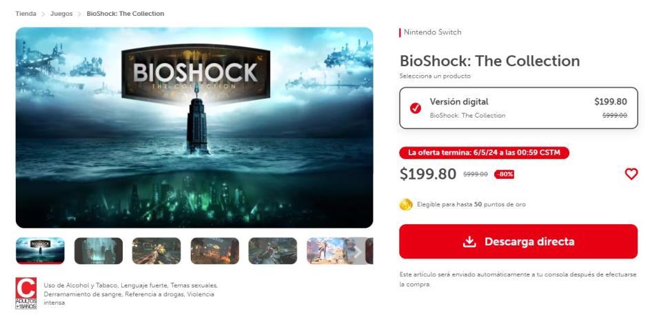 BioShock: The Collection está muy barata en Nintendo Switch