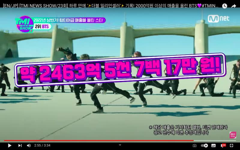 ▲BTS上半年收入為2463億5717萬韓元。（圖／Mnet K-POP YouTube）