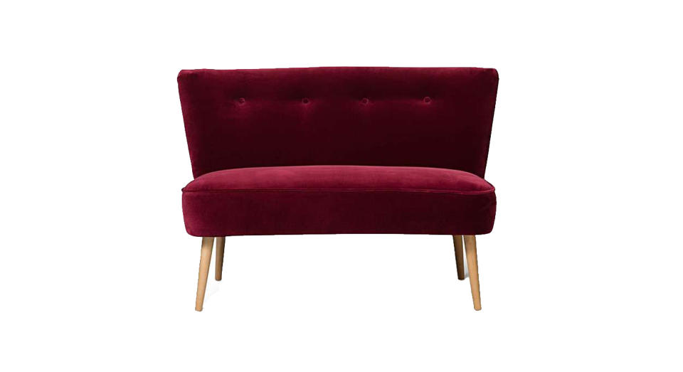 Le Cocktail Velvet Mulberry Red Twin Loveseat