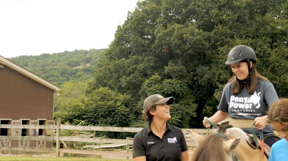 Allie Dalstrom, whose condition leaves her muscles weakened, says horseback riding therapy "changed my life in so many ways."