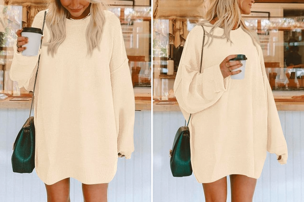 Banish the Winter Chill With This Slouchy Soft Sweater Dress