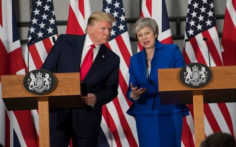 Prime Minister Theresa May and President of the United States, Donald Trump - Credit: David Rose