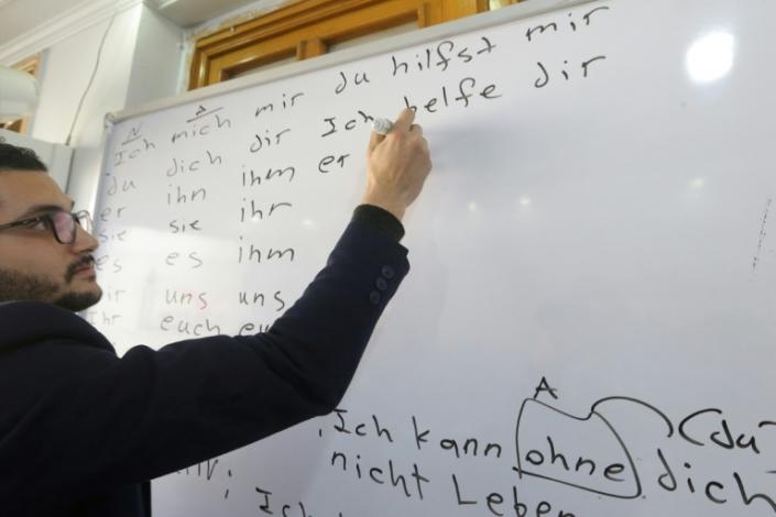 Syrian medical college students research German in hopes of transfer overseas