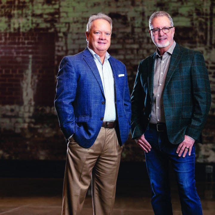 Chris Cole, left, and Steve Koenemann own MD Care Group, which provides virtual urgent care and virtual health care from primary care physicians.