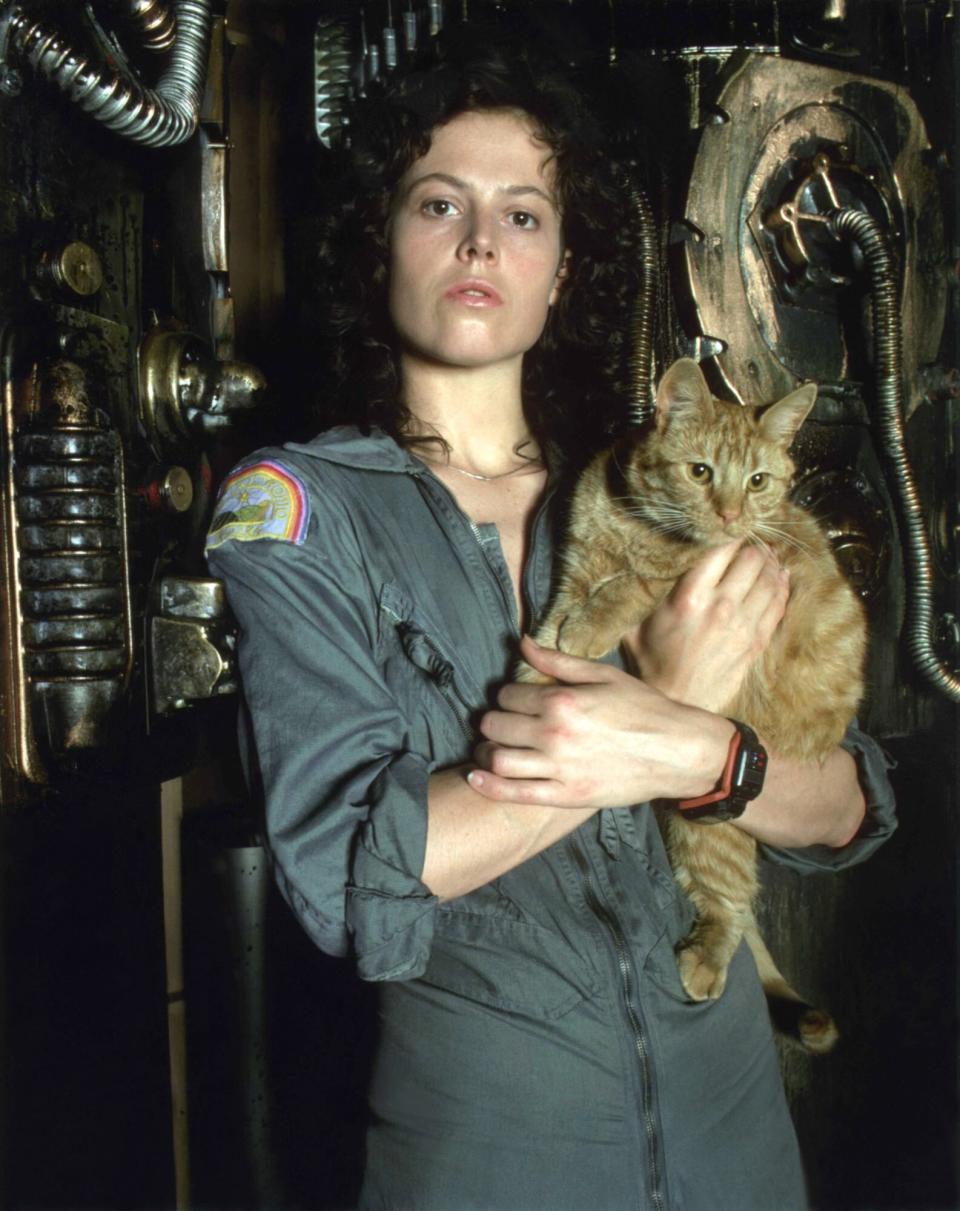 American actress Sigourney Weaver on the set of Alien, directed by Ridley Scott. (Photo by Sunset Boulevard/Corbis via Getty Images)