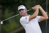 Lucas Glover hits from the third tee during the second round of the Tour Championship golf tournament, Friday, Aug. 25, 2023, in Atlanta. (AP Photo/Mike Stewart)
