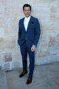 <p>Actor James Marsden also chose a blue suit for the Vuitton show. [Photo: Getty] </p>