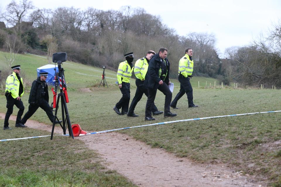 Investigators in Bugs Bottom field (Jonathan Brady/PA) (PA Media)