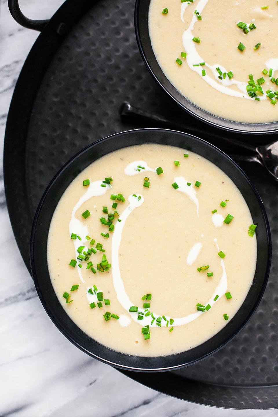 <strong>Get the <a href="http://acalculatedwhisk.com/instant-pot-potato-leek-soup/" target="_blank" rel="noopener noreferrer">Instant Pot Potato Leek Soup with Cauliflower</a> recipe from A Calculated Whisk.</strong>