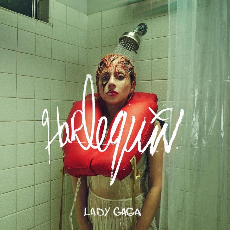 The cover of Lady Gaga's Joker-inspired album Harlequin