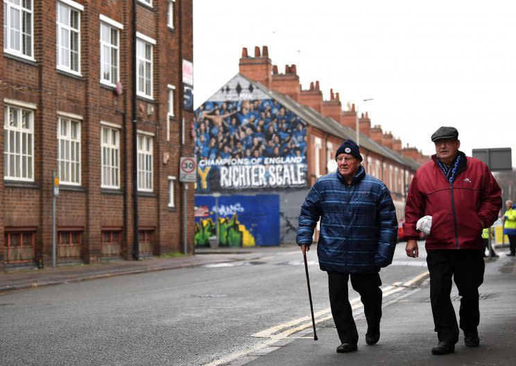 Leicester City fans on their way to the stadium