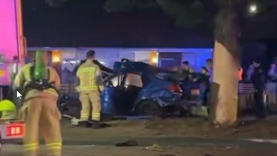 Two boys died following a single-vehicle car crash in Monterey, in southern Sydney, overnight. Picture: Supplied.