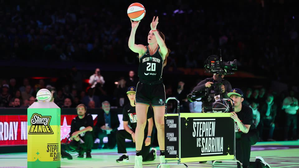 Ionescu has become known for her three-pointers. - Stacy Revere/Getty Images