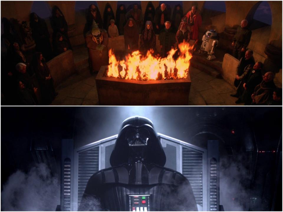 Qui Gon's funeral, Vader's birth