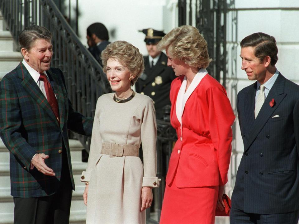 Ronald and Nancy Reagan welcome Diana and Prince Charles to the White House (Don Rypka/AFP)