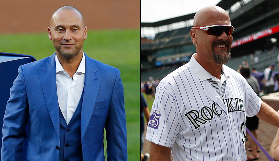 Derek Jeter and Larry Walker have been voted into the Hall of Fame. (Getty Images/AP)