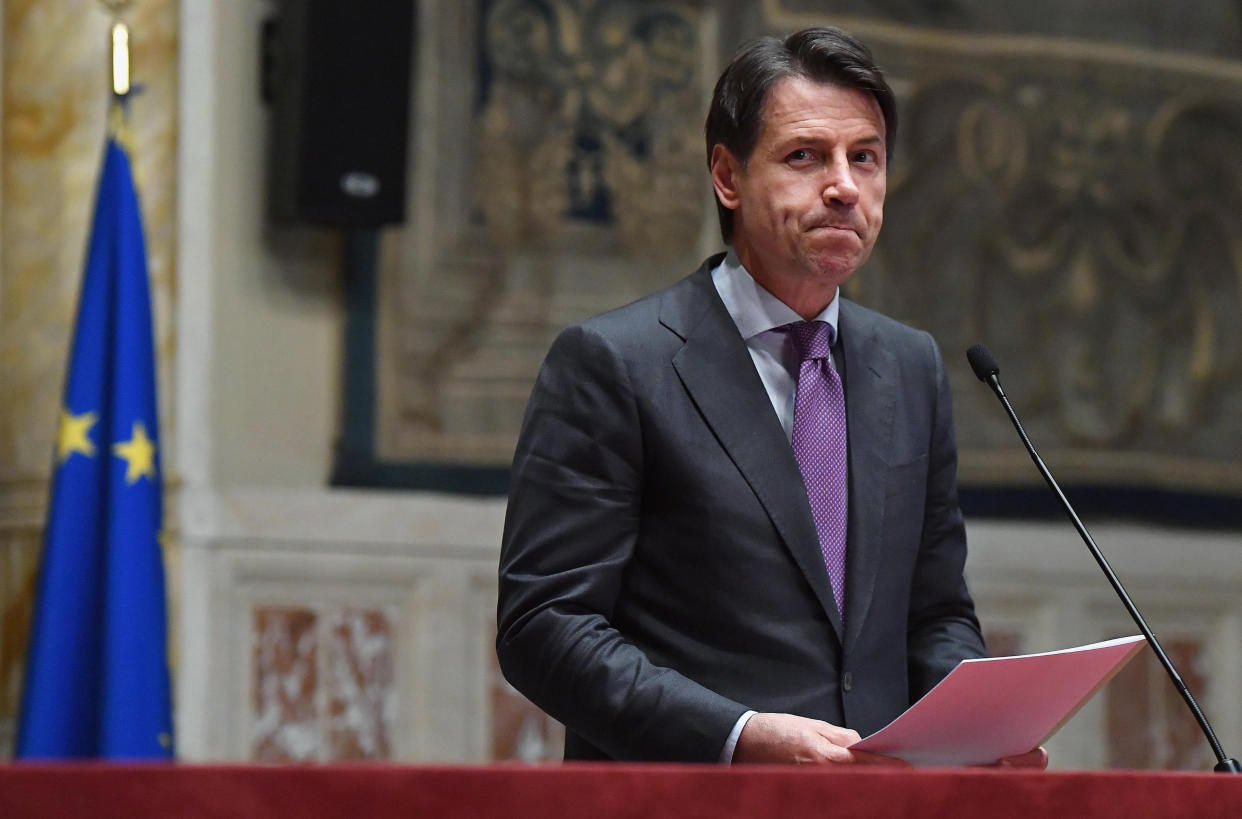 Giuseppe Conte schmeißt hin (Bild: Ettore Ferrari/ANSA via AP)