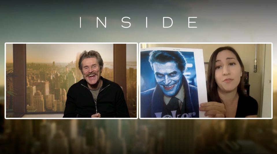 Willem Dafoe reacts to seeing Joker fan art