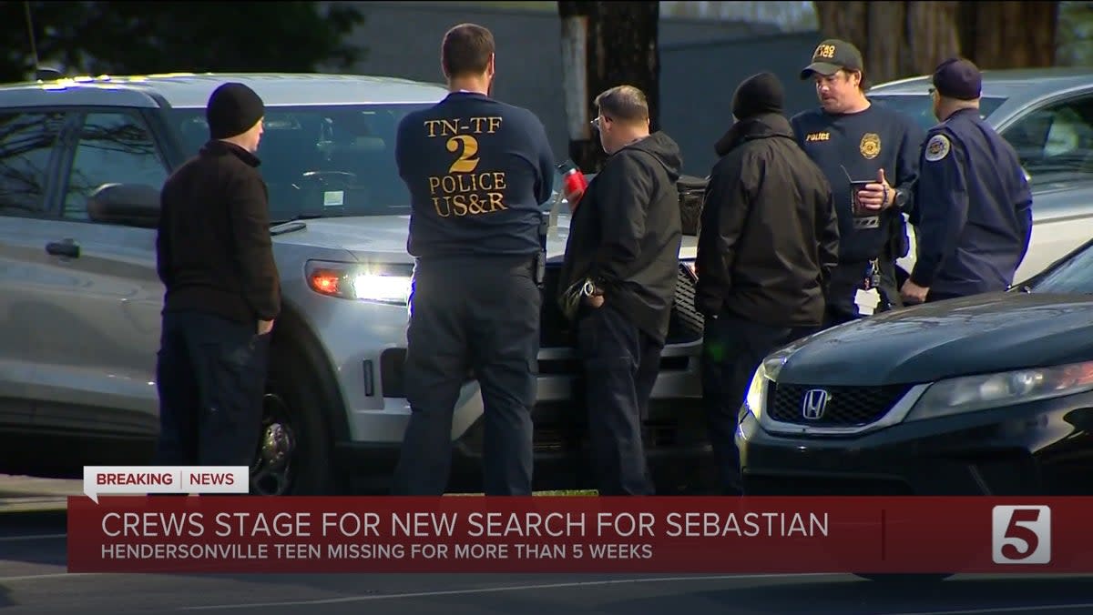 A renewed search got underway for Sebastian Rogers, 15, in Hendersonville, Tennessee on 3 April 2024 (News Channel 5)