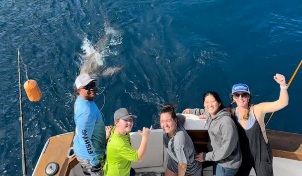 PHOTO: 12-year-old Cambell Keenan caught a great white shark while fishing in Florida. (Courtesy of Janice Yang)