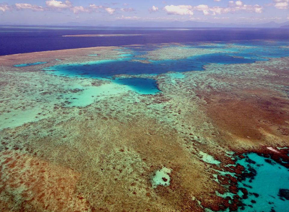 Landscape of the Great Barrier Reef in the Coral Sea off the coast of Queensland.