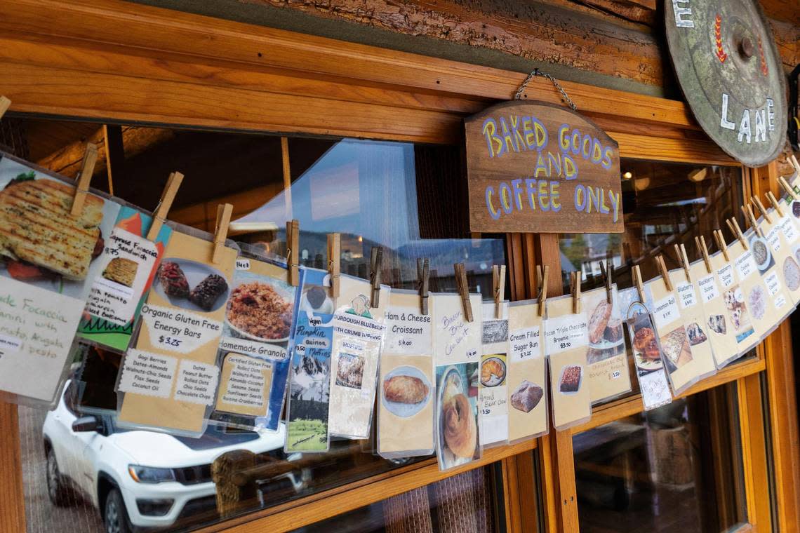 Pastries and coffee can be ordered from a patio window before breakfast and the dining room opens in the mornings at Stanley Baking Co.