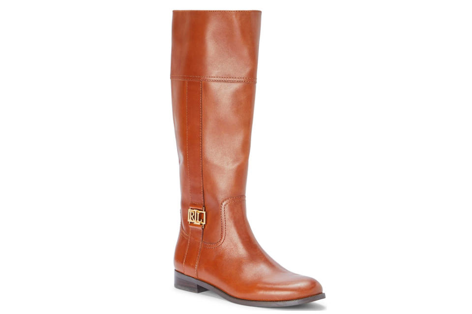 riding boots, tan, brown, leather, ralph lauren