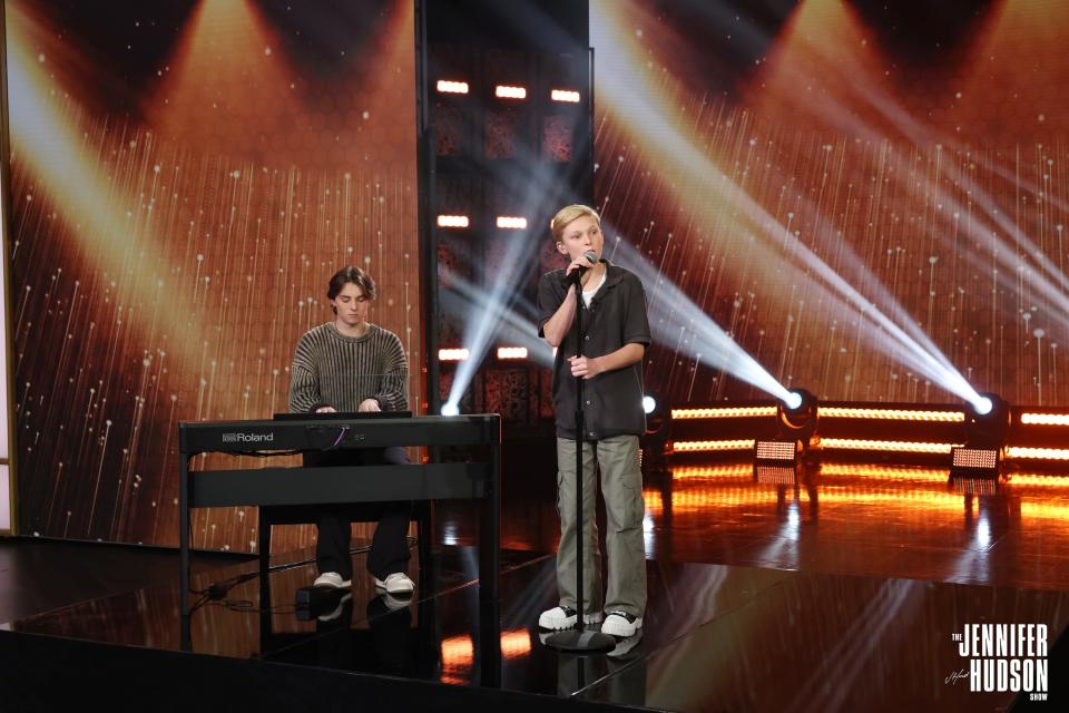 Montgomery resident Reid Wilson, 14, sings on "The Jennifer Hudson Show," accompanied by his brother Ryley Tate Wilson, 16, on piano.