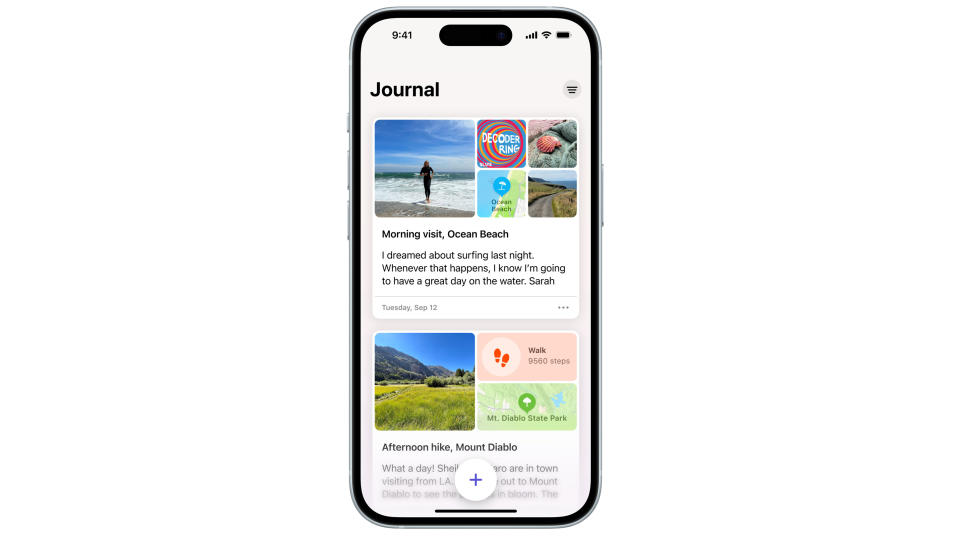 iOS 17 Journal app