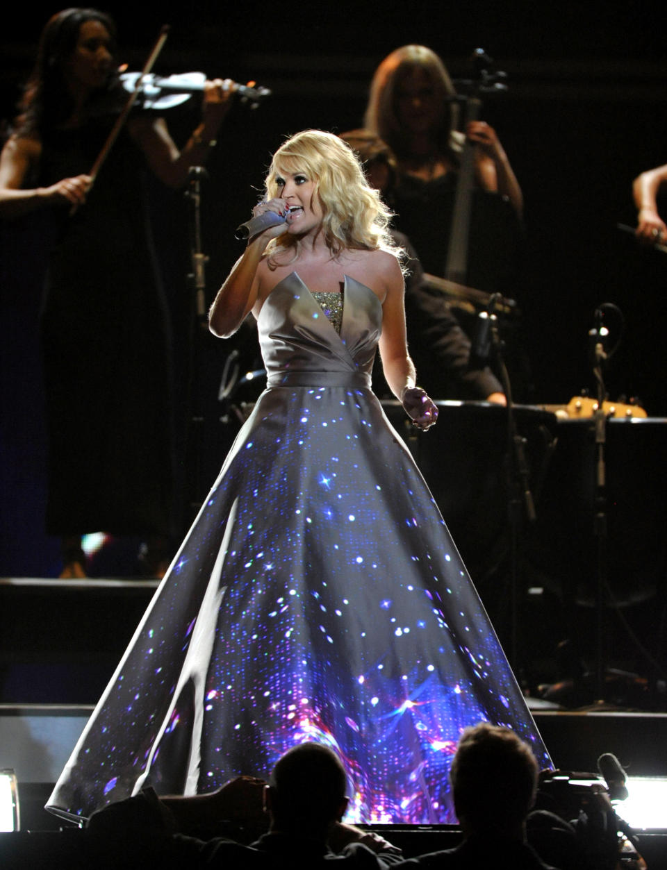 Carrie Underwood performs on stage at the 55th annual Grammy Awards on Sunday, Feb. 10, 2013, in Los Angeles. (Photo by John Shearer/Invision/AP)